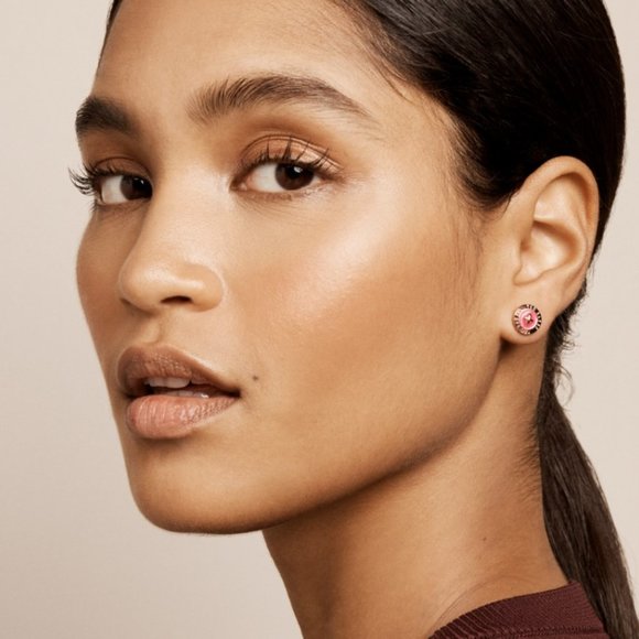 Ted Baker FLAT Eisley Gold MINT Enamel Button Earrings - Picture 2 of 3